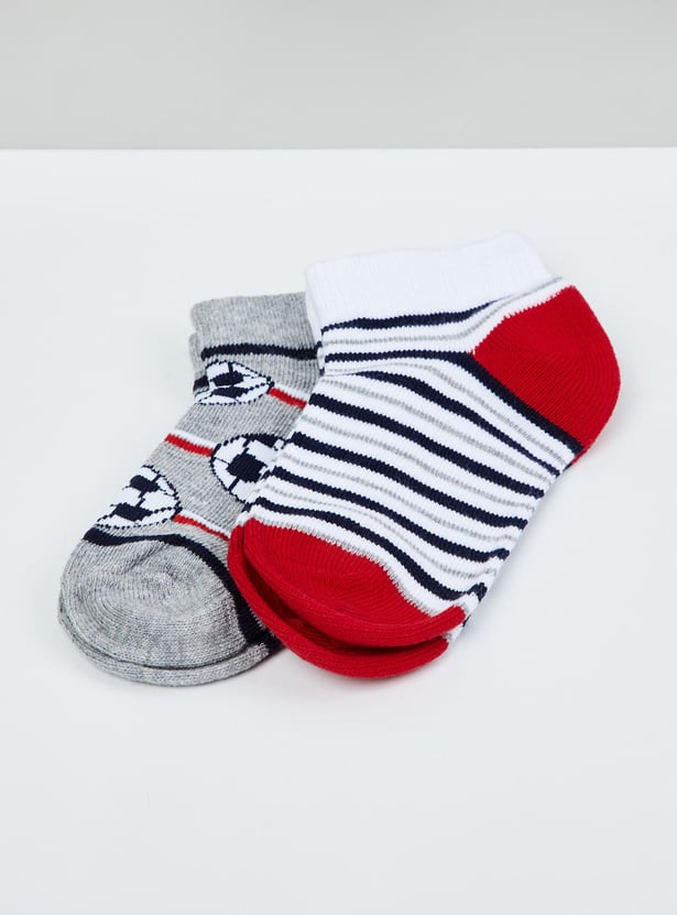 Boys Kids Patterned Ankle-Length Socks - Pack of 2