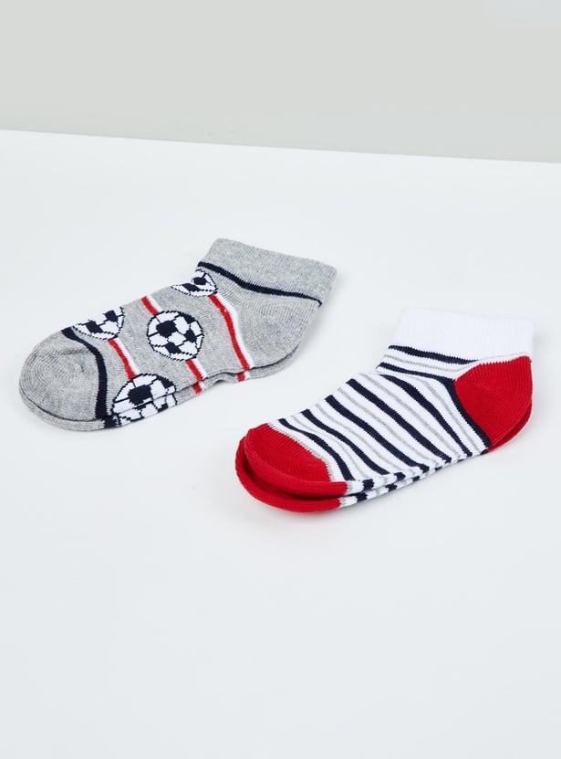 Boys Kids Patterned Ankle-Length Socks - Pack of 2
