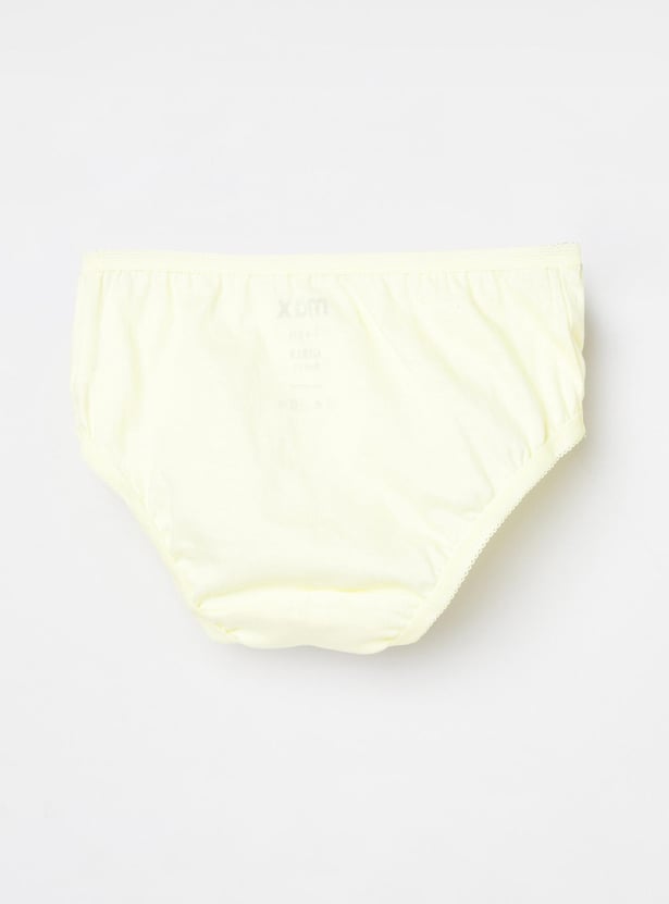 Girls Solid Elasticated Briefs - Pack of 3