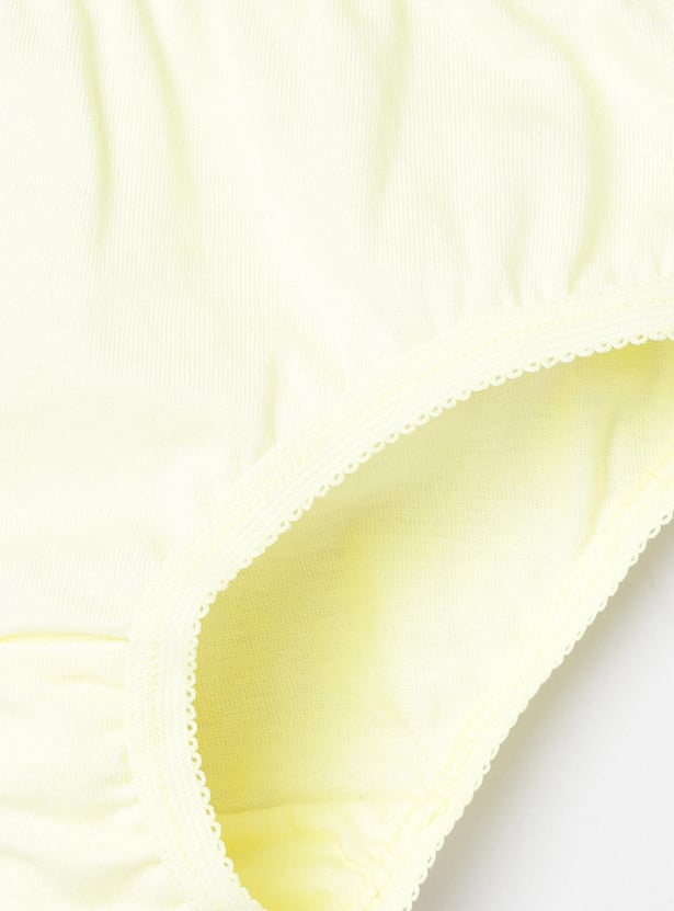 Girls Solid Elasticated Briefs - Pack of 3
