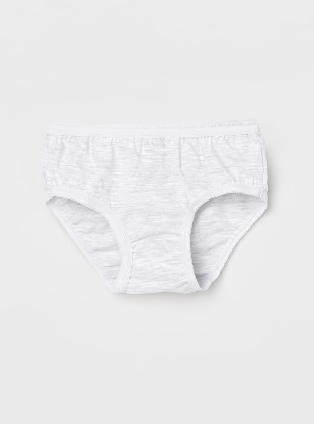 Girls Solid Elasticated Briefs - Pack of 3