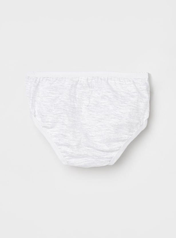 Girls Solid Elasticated Briefs - Pack of 3