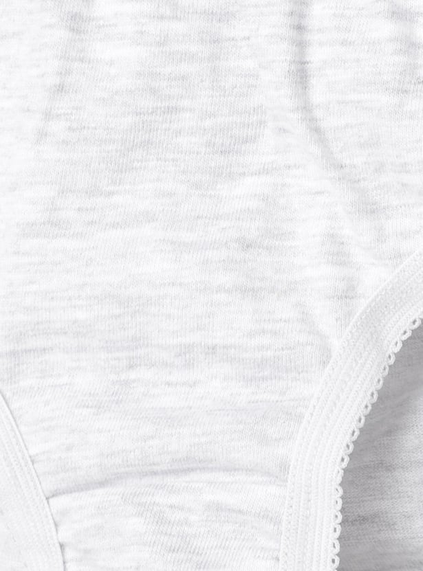 Girls Solid Elasticated Briefs - Pack of 3