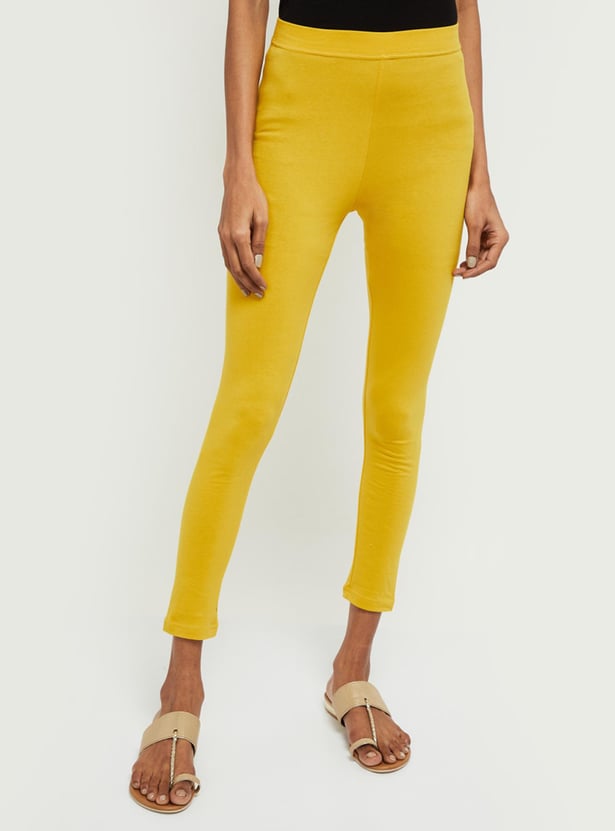 Women Solid Ankle-Length Leggings