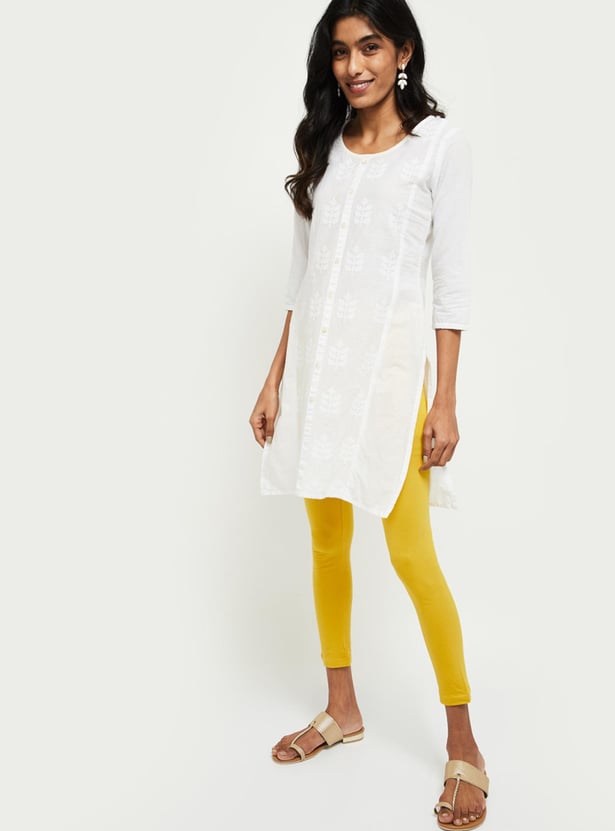 Women Solid Ankle-Length Leggings