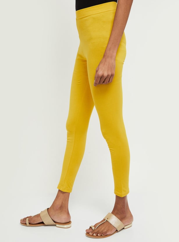 Women Solid Ankle-Length Leggings