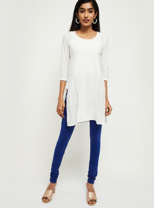 Women Solid Knitted Churidar