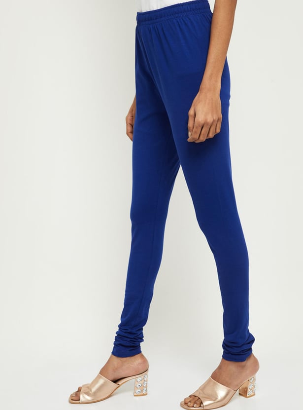 Women Solid Knitted Churidar