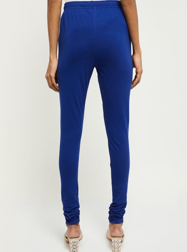 Women Solid Knitted Churidar