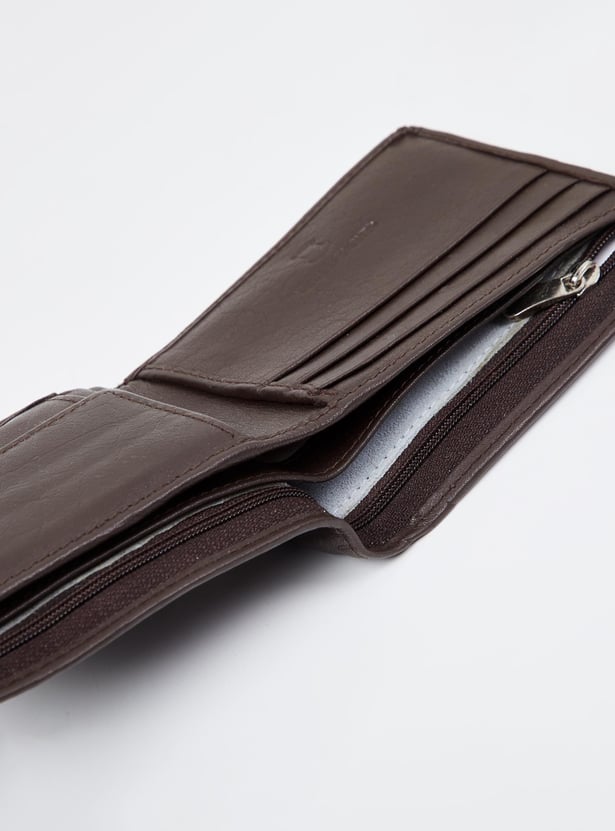 Men Solid Bi-Fold Wallet 