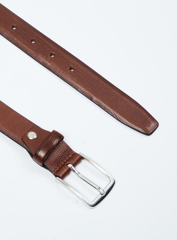 Men Genuine Leather Textured Belt