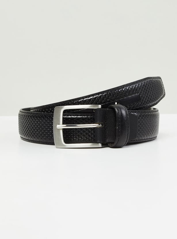Men Textured Formal Leather Belt