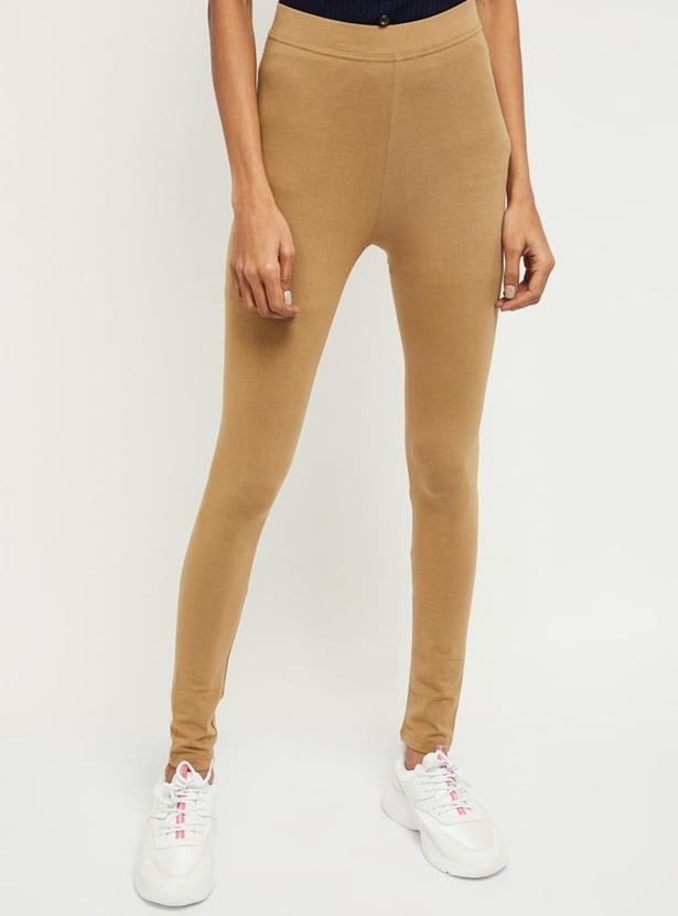 Women Solid Ankle-Length Leggings 