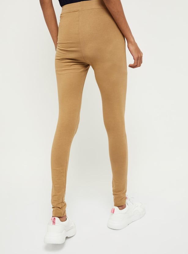 Women Solid Ankle-Length Leggings 