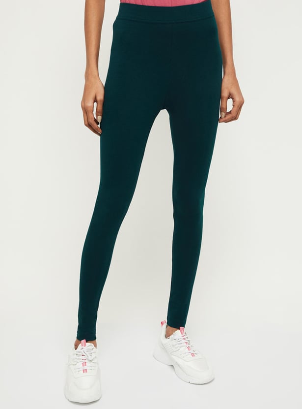 Women Solid Ankle-Length Leggings 