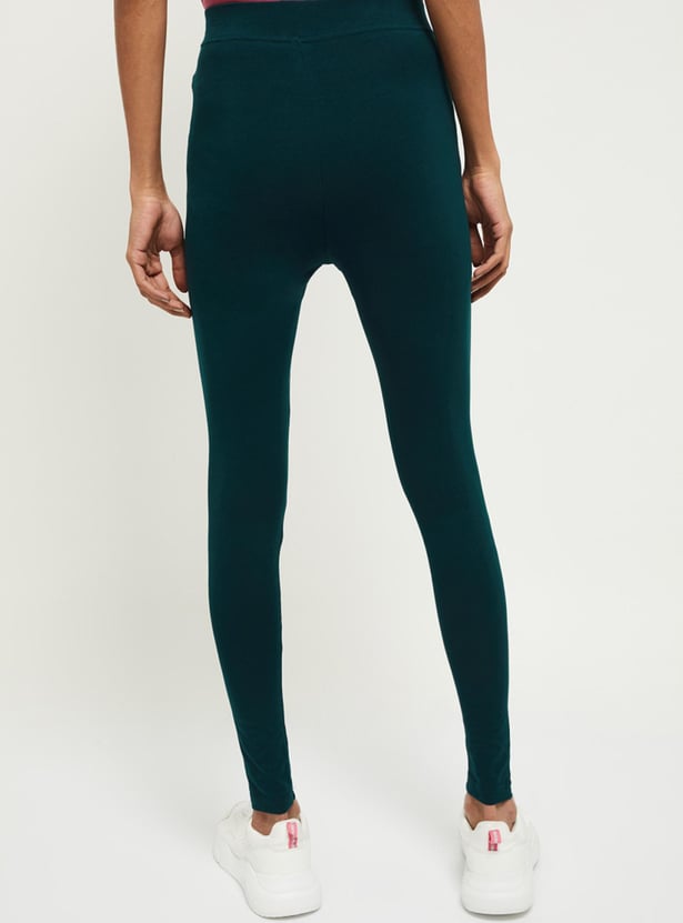 Women Solid Ankle-Length Leggings 