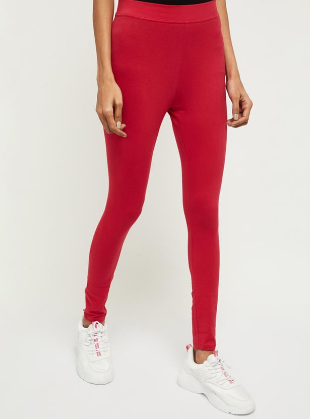 Women Solid Ankle-Length Leggings 