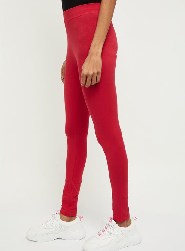 Women Solid Ankle-Length Leggings 