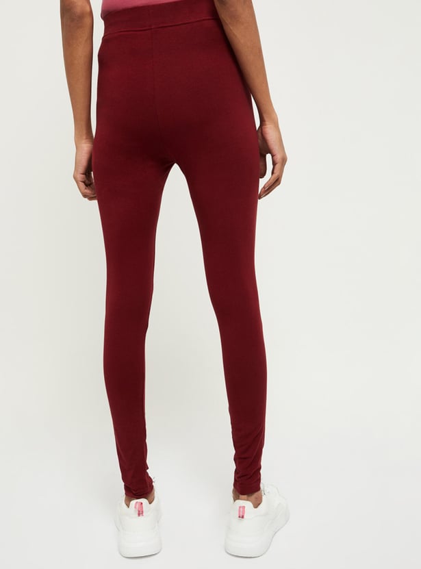 Women Solid Ankle-Length Leggings 