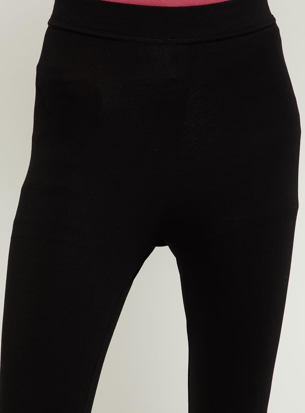 Women Solid Cropped Leggings