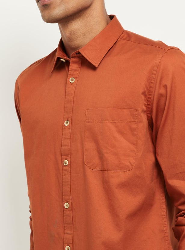 Men Solid Slim Fit Casual Shirt 