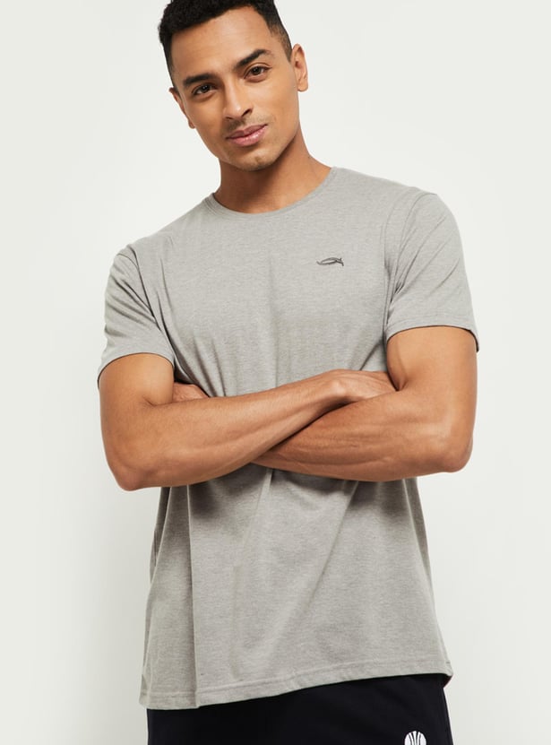 Men Solid Crew Neck Lounge T-shirt