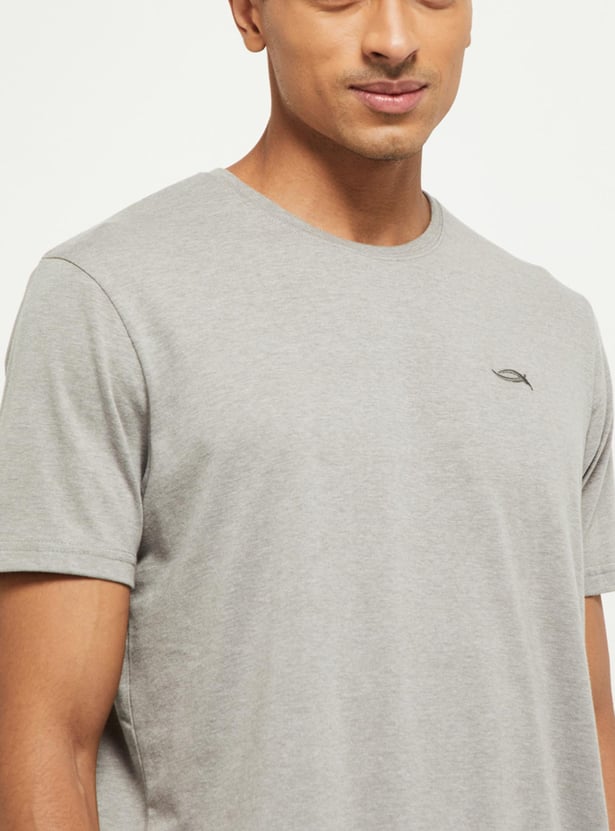 Men Solid Crew Neck Lounge T-shirt
