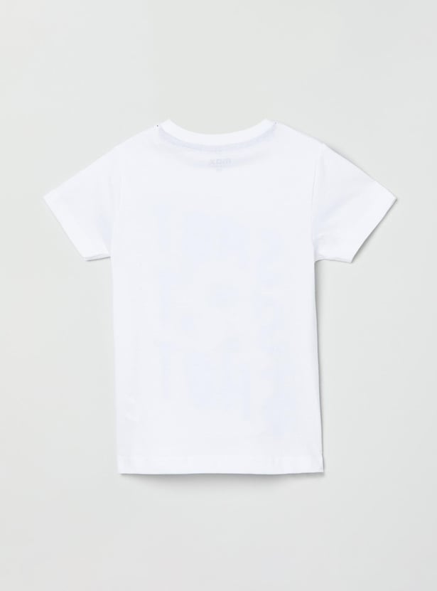 Boys Typographic Print Crew Neck T-shirt