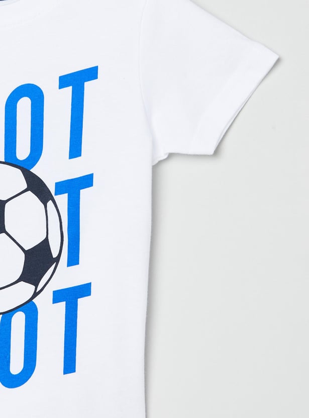Boys Typographic Print Crew Neck T-shirt