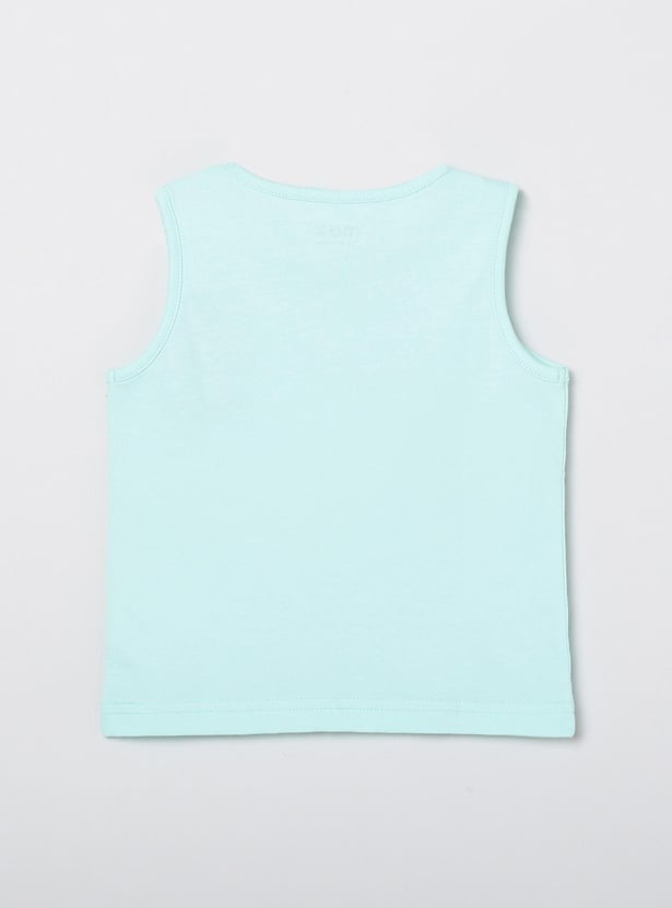 MAX Boys Graphic Print Sleeveless Crew Neck T-shirt