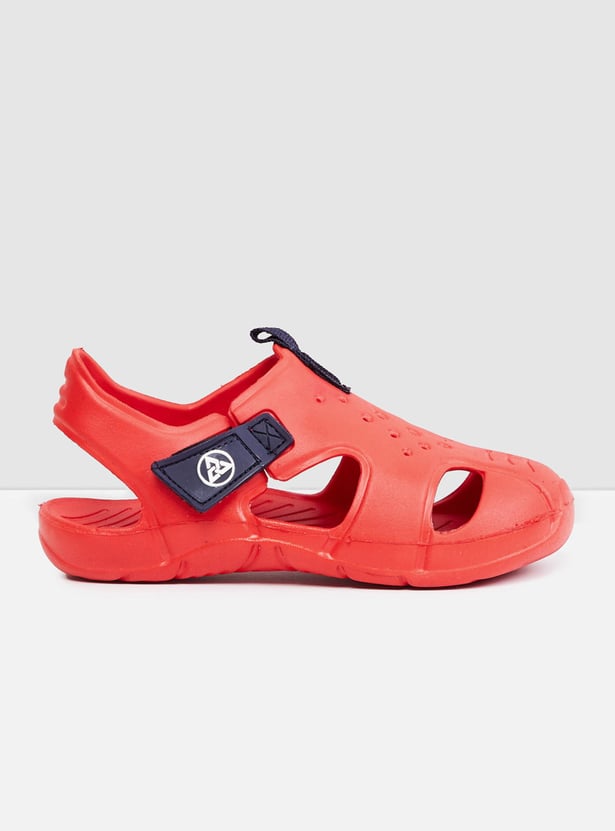 Boys Solid Closed-Toe Sandals with Velcro Closure