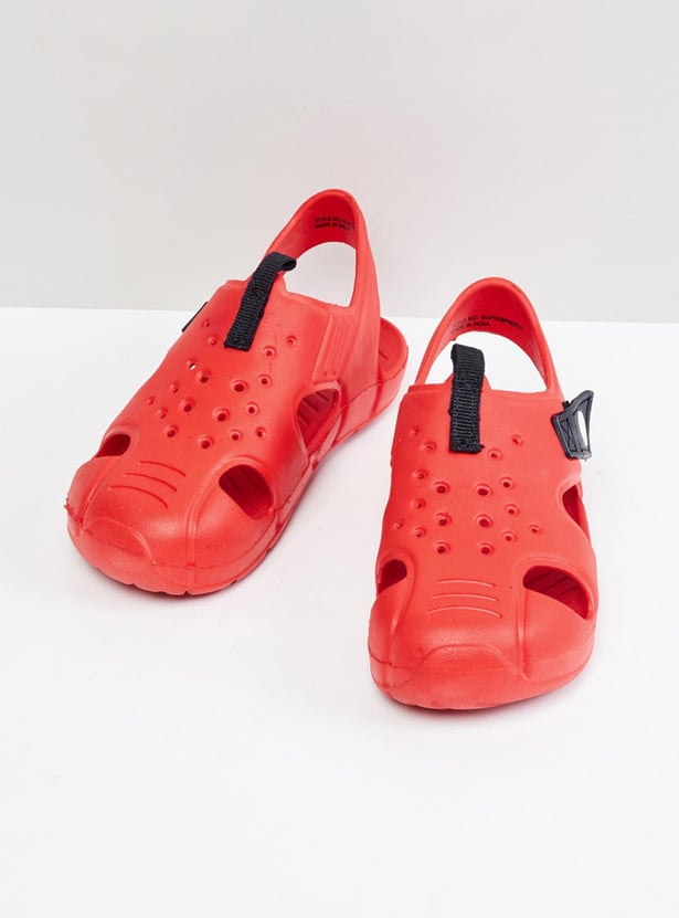 Boys Solid Closed-Toe Sandals with Velcro Closure