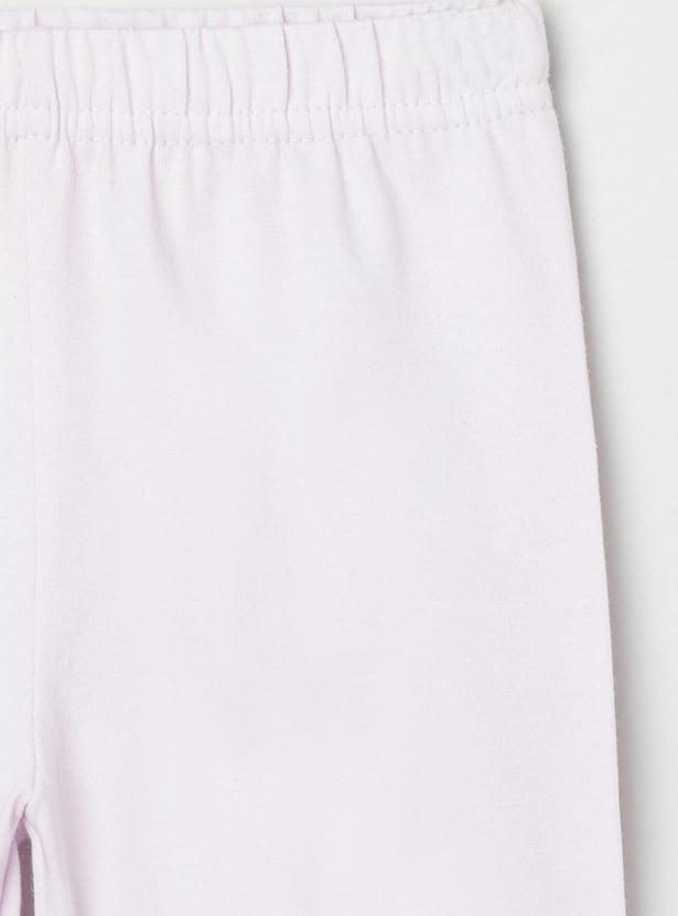 Girls Solid Elasticated 3/4th Leggings