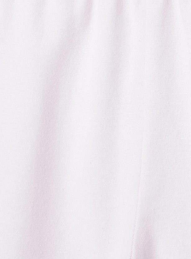 Girls Solid Elasticated 3/4th Leggings