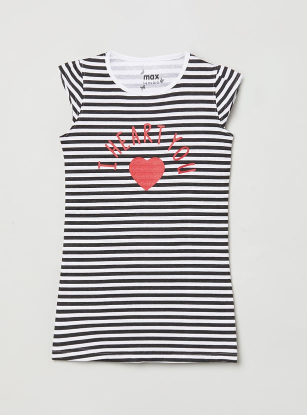 Girls Printed T-shirt and Elasticated Pyjamas 