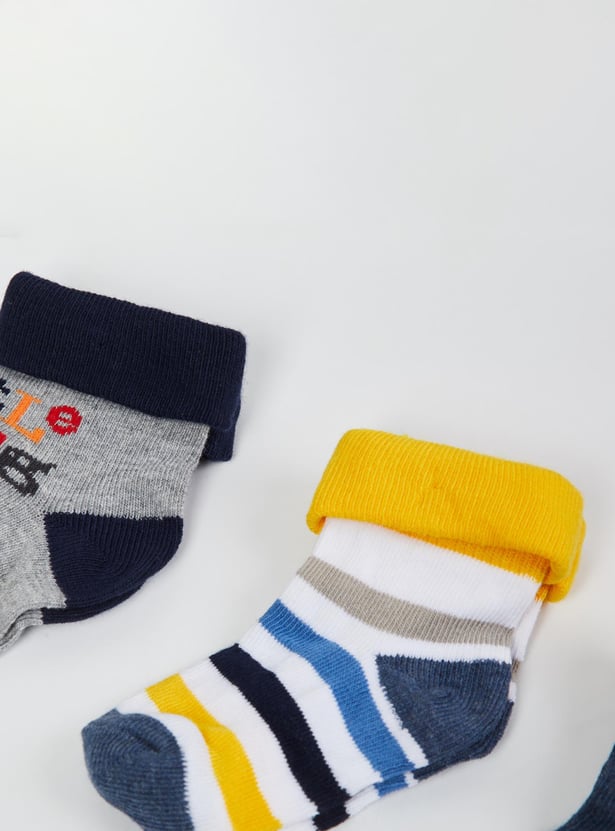 MAX Boys Patterned Socks- Pack of 3- 1-2 Y