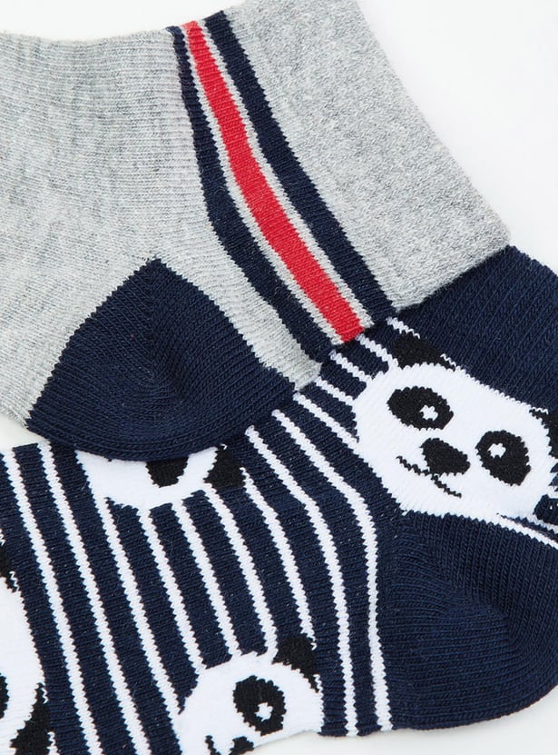 Boys Patterned Ankle-Length Socks - Pack of 2