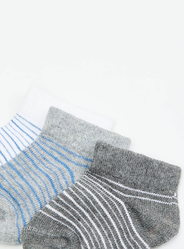 Boys Patterned Ankle-Length Socks - Set of -3 0-6 M 