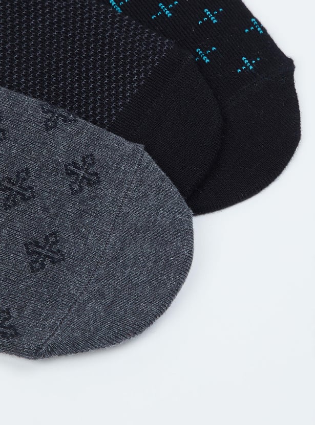 Men Patterned Footlet - Pack of 3 Pairs