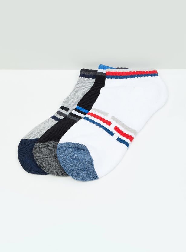 Men Patterned Ankle-Length Socks - Set of 3