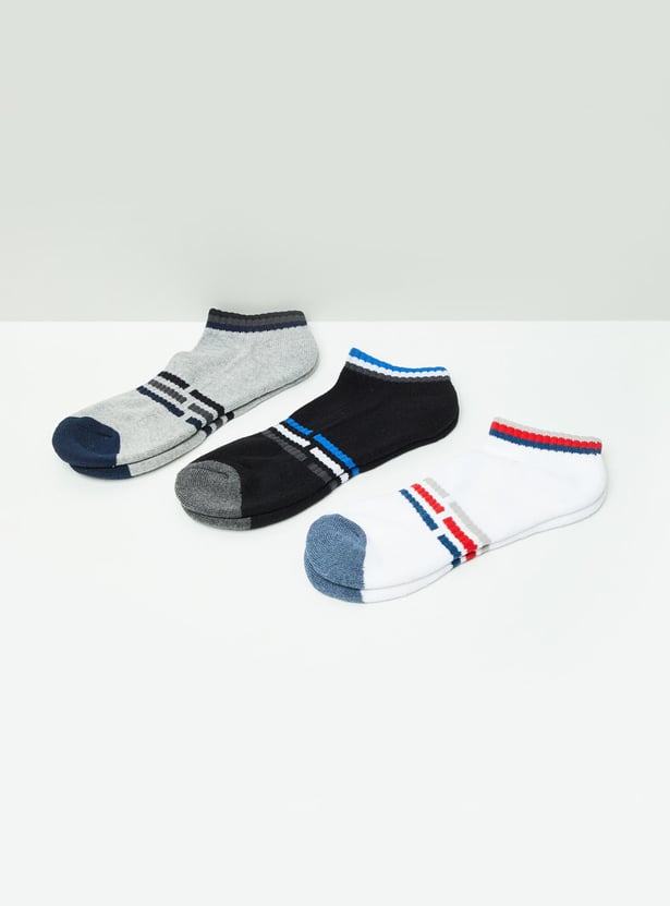 Men Patterned Ankle-Length Socks - Set of 3
