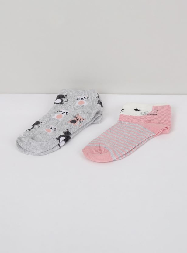MAX Girls Patterned Socks - Set of 2
