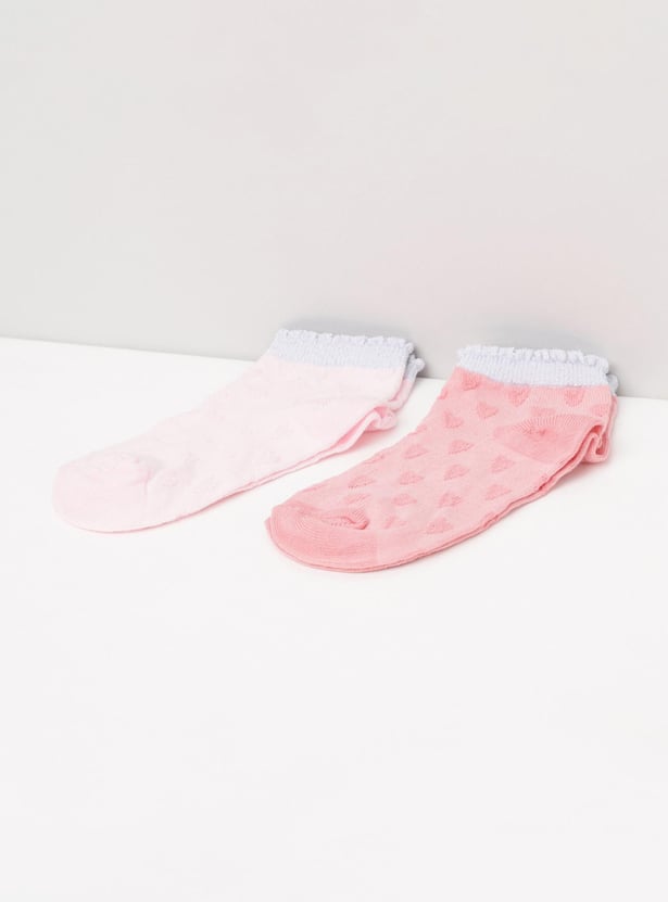 MAX Girls Patterned Ankle-Length Socks - Set of 2