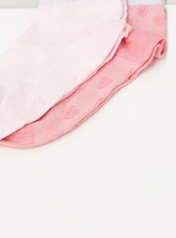 MAX Girls Patterned Ankle-Length Socks - Set of 2