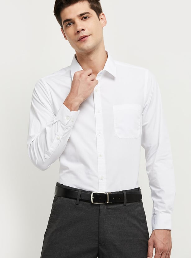 Men Solid Slim Fit Formal Shirt 