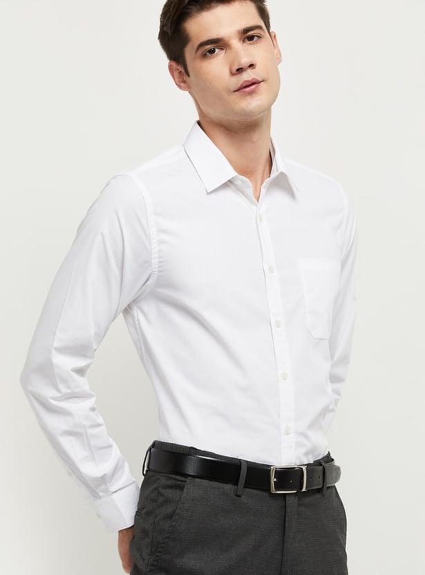 Men Solid Slim Fit Formal Shirt 