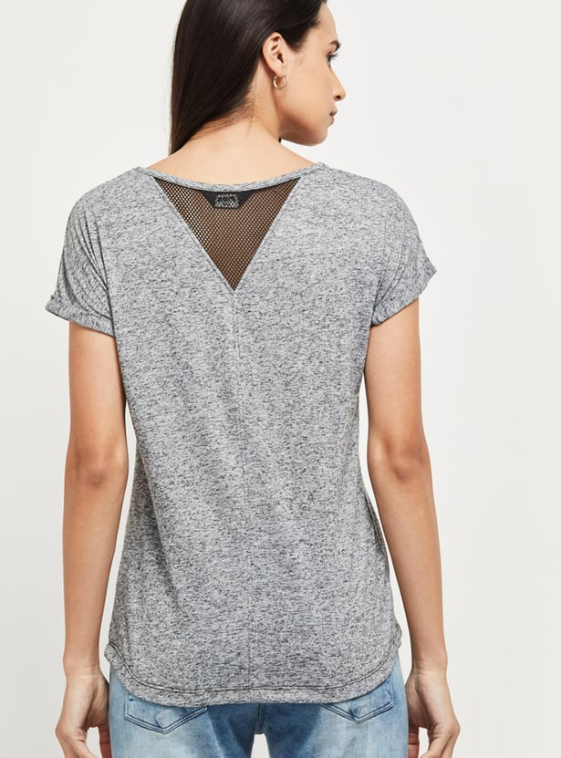MAX Women Solid Extended Sleeves T-shirt