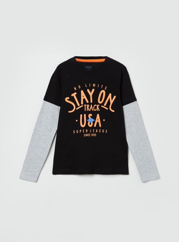 MAX Boys Printed Long Sleeves T-shirt