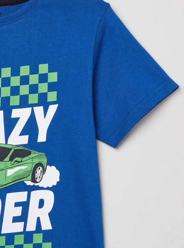Boys Printed Crew Neck T-shirt