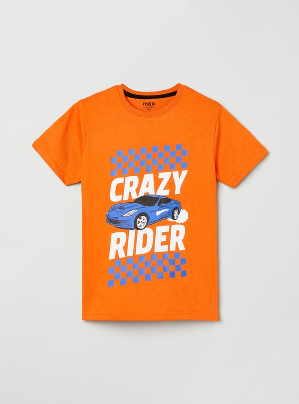 MAX Boys Typographic Print Crew Neck T-shirt